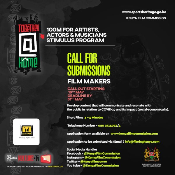 The Kenya Film Commission (KFC) Call For 100m Stimulus Package Applications Is Open